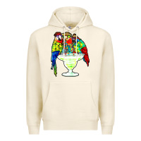 Tofu parrots drinking margarita hawaiian Premium Hoodie - artisFamous