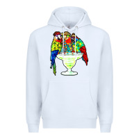 White parrots drinking margarita hawaiian Premium Hoodie - artisFamous