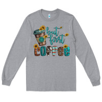 Heather Grey but first coffee Long Sleeve Tee - Artiststas