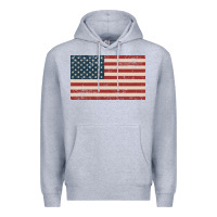 Heather Grey american flag Premium Hoodie - artisFamous