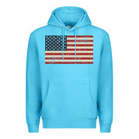 Ocean Blue american flag Premium Hoodie - artisFamous