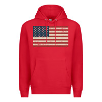 Red american flag Premium Hoodie - artisFamous