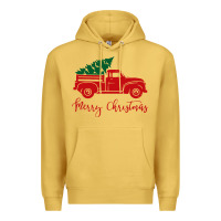Antique Gold vintage red truck with christmas Premium Hoodie - artisFamous