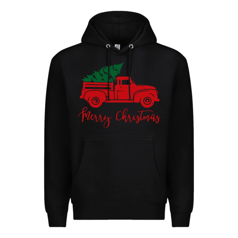 Vintage Red Truck With Christmas Premium Hoodie by artisFamous | Teevron