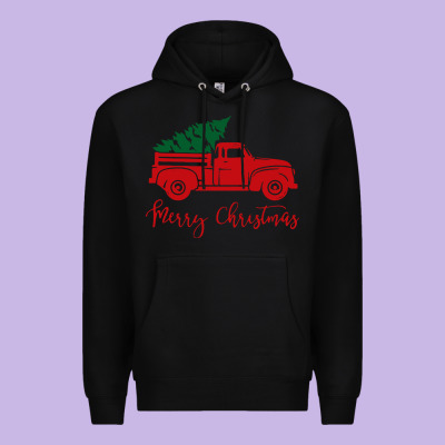 Vintage Red Truck With Christmas Premium Hoodie Designed By Artisfamous