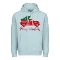 Blue Mist vintage red truck with christmas Premium Hoodie - artisFamous