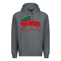 Rock vintage red truck with christmas Premium Hoodie - artisFamous
