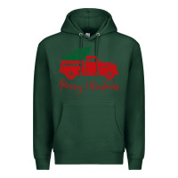 Sports Green vintage red truck with christmas Premium Hoodie - artisFamous