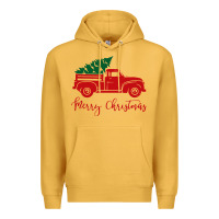 Mustard vintage red truck with christmas Premium Hoodie - artisFamous