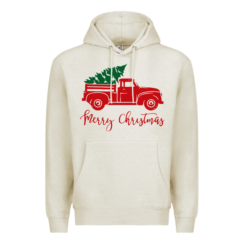 Vintage Red Truck With Christmas Premium Hoodie by artisFamous | Teevron