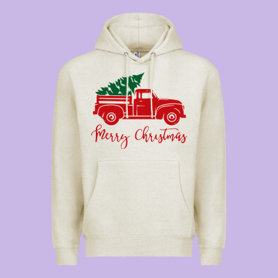Vintage Red Truck With Christmas Premium Hoodie Designed By Artisfamous
