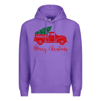 Purple vintage red truck with christmas Premium Hoodie - artisFamous