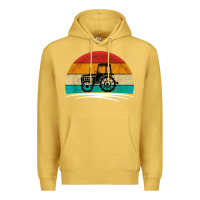 Antique Gold vintage tractor Premium Hoodie - artisFamous