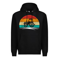 Black vintage tractor Premium Hoodie - artisFamous