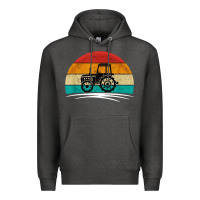 Charcoal Heather vintage tractor Premium Hoodie - artisFamous