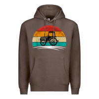 Coffee vintage tractor Premium Hoodie - artisFamous