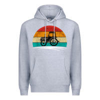 Heather Grey vintage tractor Premium Hoodie - artisFamous
