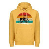 Mustard vintage tractor Premium Hoodie - artisFamous