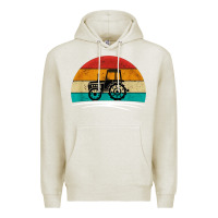 Oatmeal Heather vintage tractor Premium Hoodie - artisFamous