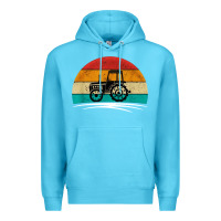 Ocean Blue vintage tractor Premium Hoodie - artisFamous