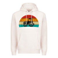 Pale Pink vintage tractor Premium Hoodie - artisFamous