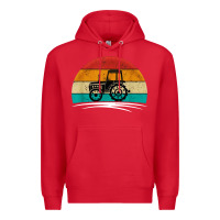 Red vintage tractor Premium Hoodie - artisFamous