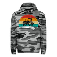 Slate Camo vintage tractor Premium Hoodie - artisFamous