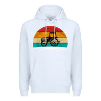 White vintage tractor Premium Hoodie - artisFamous