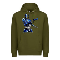 Army Green 8bit robocop Premium Hoodie - artisFamous