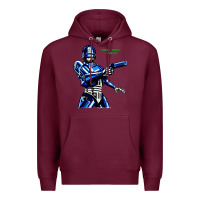 Burgundy 8bit robocop Premium Hoodie - artisFamous