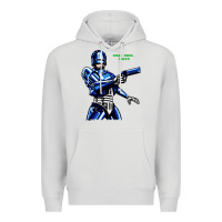 Dove Grey 8bit robocop Premium Hoodie - artisFamous
