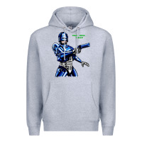Heather Grey 8bit robocop Premium Hoodie - artisFamous