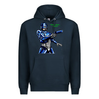 Navy 8bit robocop Premium Hoodie - artisFamous