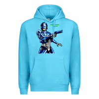 Ocean Blue 8bit robocop Premium Hoodie - artisFamous