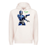 Pale Pink 8bit robocop Premium Hoodie - artisFamous