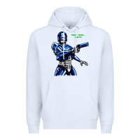 White 8bit robocop Premium Hoodie - artisFamous