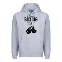 Heather Grey boxing gym classic Premium Hoodie - artisFamous