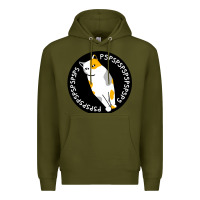 Army Green calico cat Premium Hoodie - artisFamous