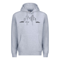 Heather Grey pittsburgh skyline city Premium Hoodie - artisFamous