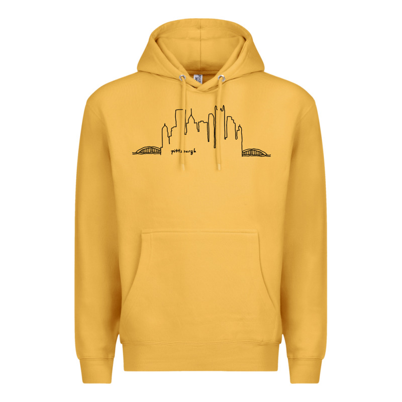 Pittsburgh Skyline City Premium Hoodie by artisFamous | Teevron
