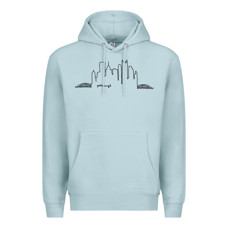 Pittsburgh Skyline City Premium Hoodie by artisFamous | Teevron