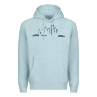 Blue Mist pittsburgh skyline city Premium Hoodie - artisFamous