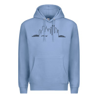 Colony Blue pittsburgh skyline city Premium Hoodie - artisFamous