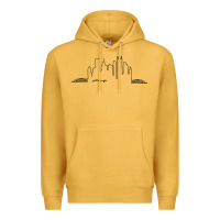 Mustard pittsburgh skyline city Premium Hoodie - artisFamous