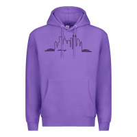 Purple pittsburgh skyline city Premium Hoodie - artisFamous
