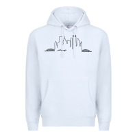 White pittsburgh skyline city Premium Hoodie - artisFamous
