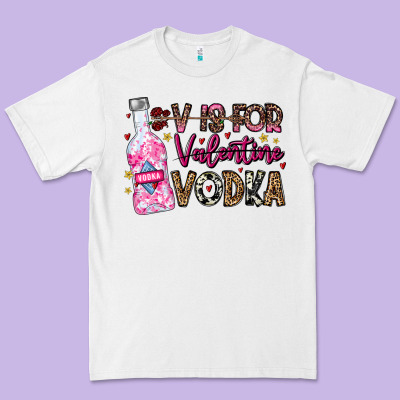 V Is For Valentine Vodka Premium Tee Designed By Cowhidedigitalart