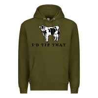 Army Green i'd tip that funny cow tipping design Premium Hoodie - artisFamous