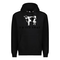 Black i'd tip that funny cow tipping design Premium Hoodie - artisFamous
