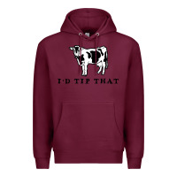 Burgundy i'd tip that funny cow tipping design Premium Hoodie - artisFamous